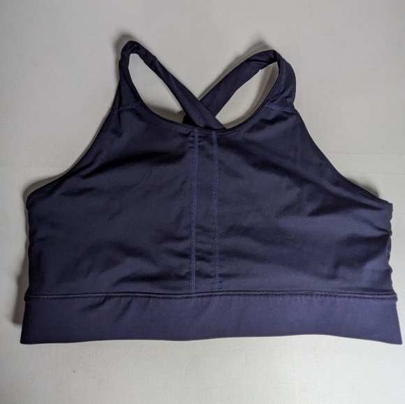 Fabletics Women's No Bounce Sports Bra Blue Size L Active Gym Yoga Cross Back - Picture 6 of 7